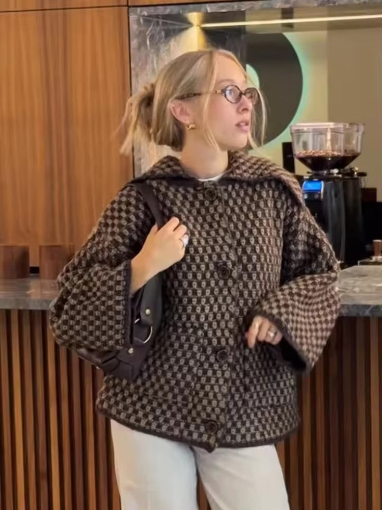 Women's Oversized Jacquard Knit Cardigan