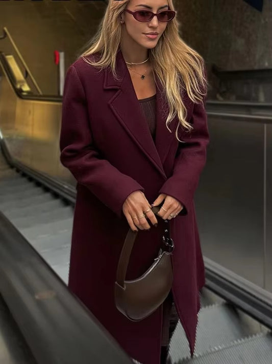 Double Breasted Long Sleeve Coat