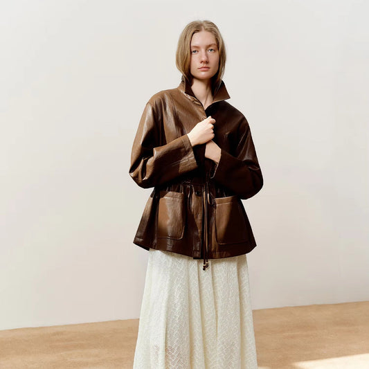 Women's Oversized Leather Jacket