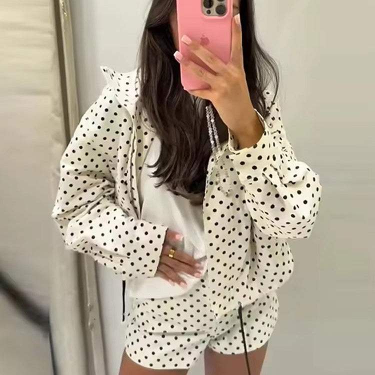 Women's Polka Dot Cropped Jacket