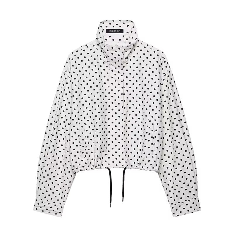 Women's Polka Dot Cropped Jacket