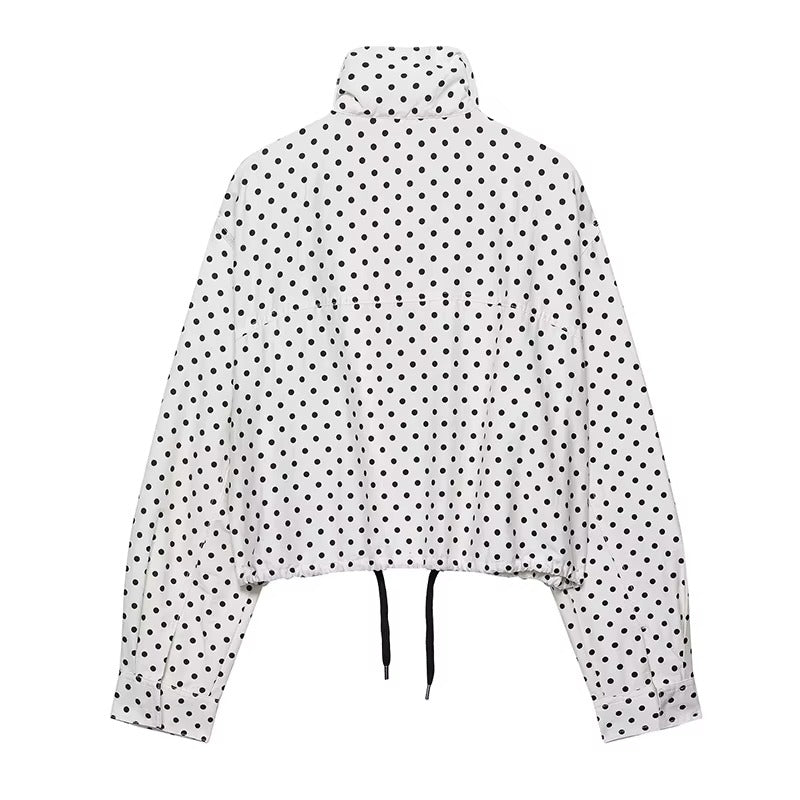 Women's Polka Dot Cropped Jacket