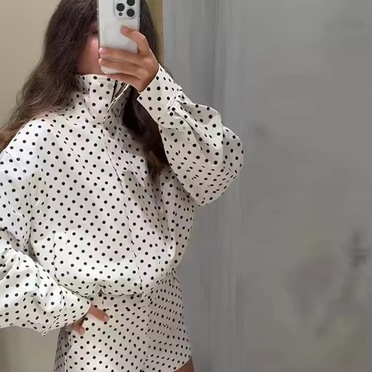 Women's Polka Dot Cropped Jacket