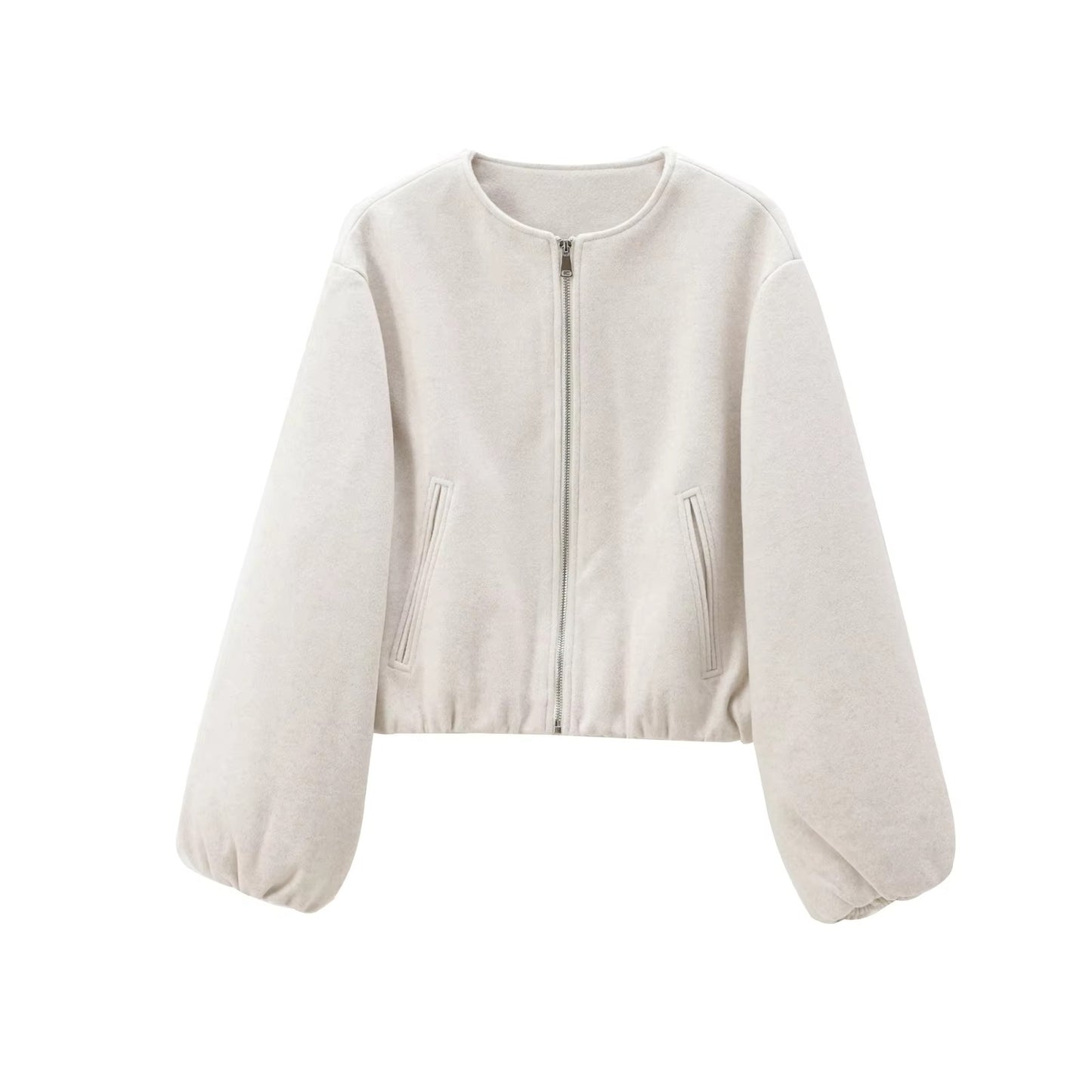 Women's Cropped Zip Bomber Jacket