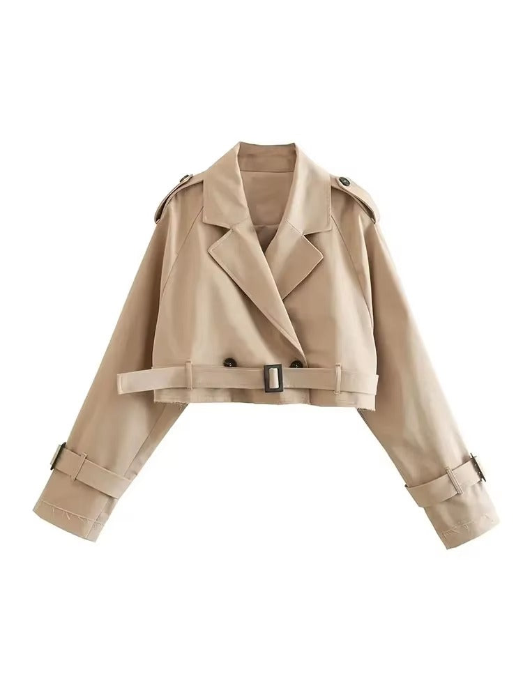 Women's Oversized Cropped Trench Coat
