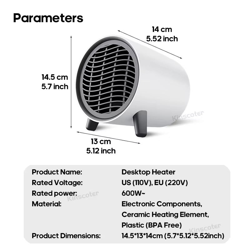MiniSun™ Compact Desk Heater – Cozy Warmth for Winter Spaces