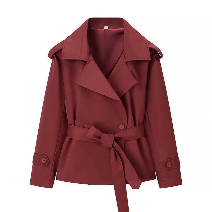 Women's Cropped Belted Blazer