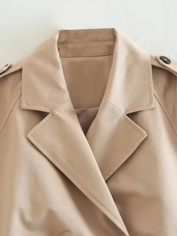 Women's Oversized Cropped Trench Coat