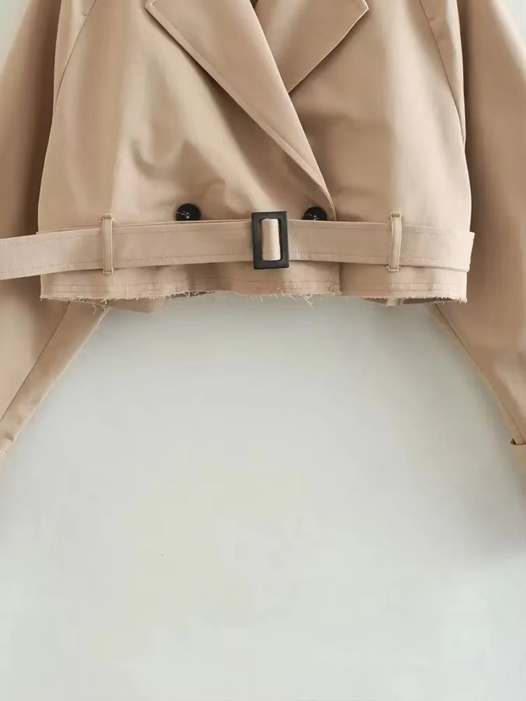 Women's Oversized Cropped Trench Coat