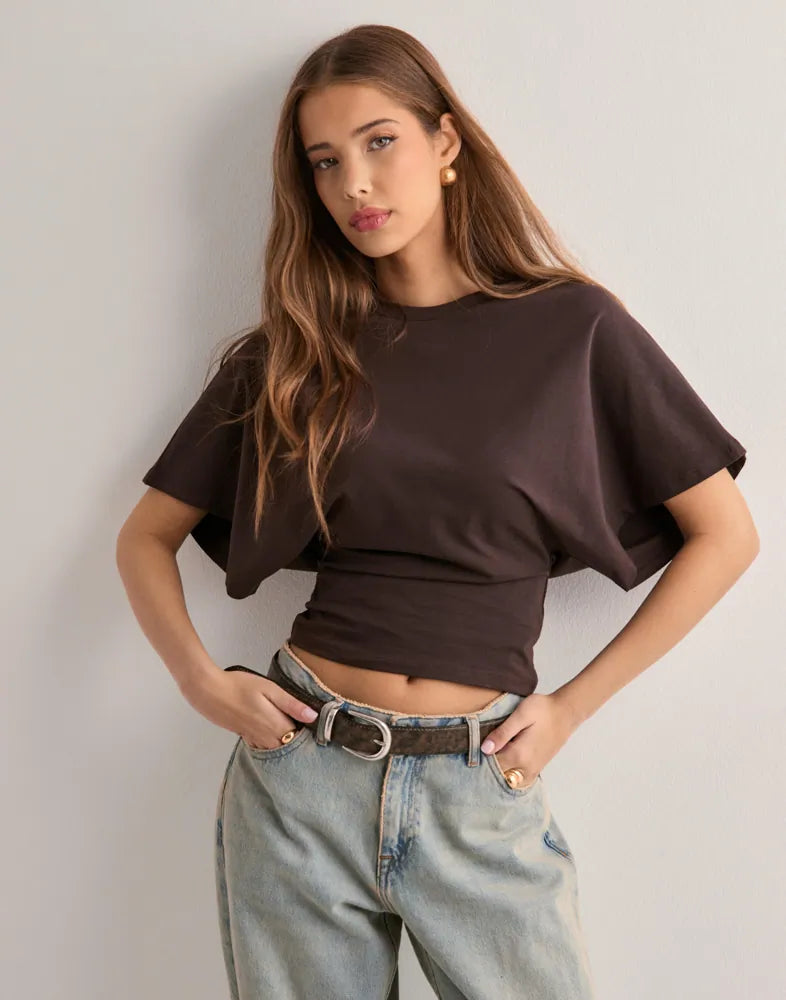 Relaxed Wide Sleeve Cotton T-Shirt
