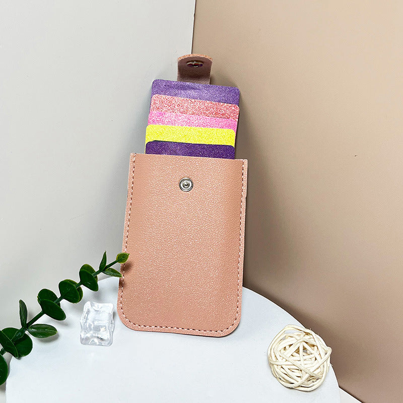 Slim Minimalist PU Leather Card Holder for Women