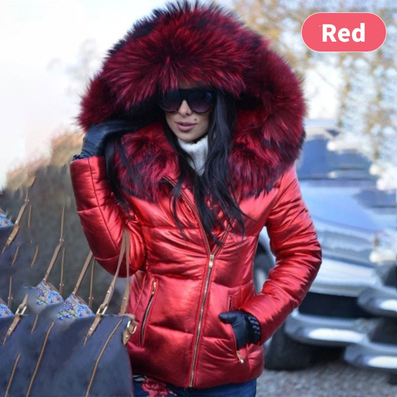 Cozy Fur Collar Hooded Jacket for Women