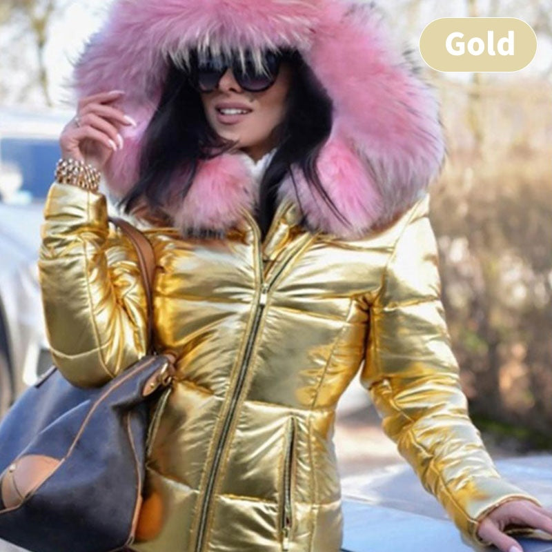 Cozy Fur Collar Hooded Jacket for Women