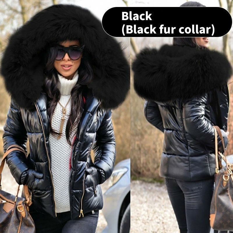 Cozy Fur Collar Hooded Jacket for Women
