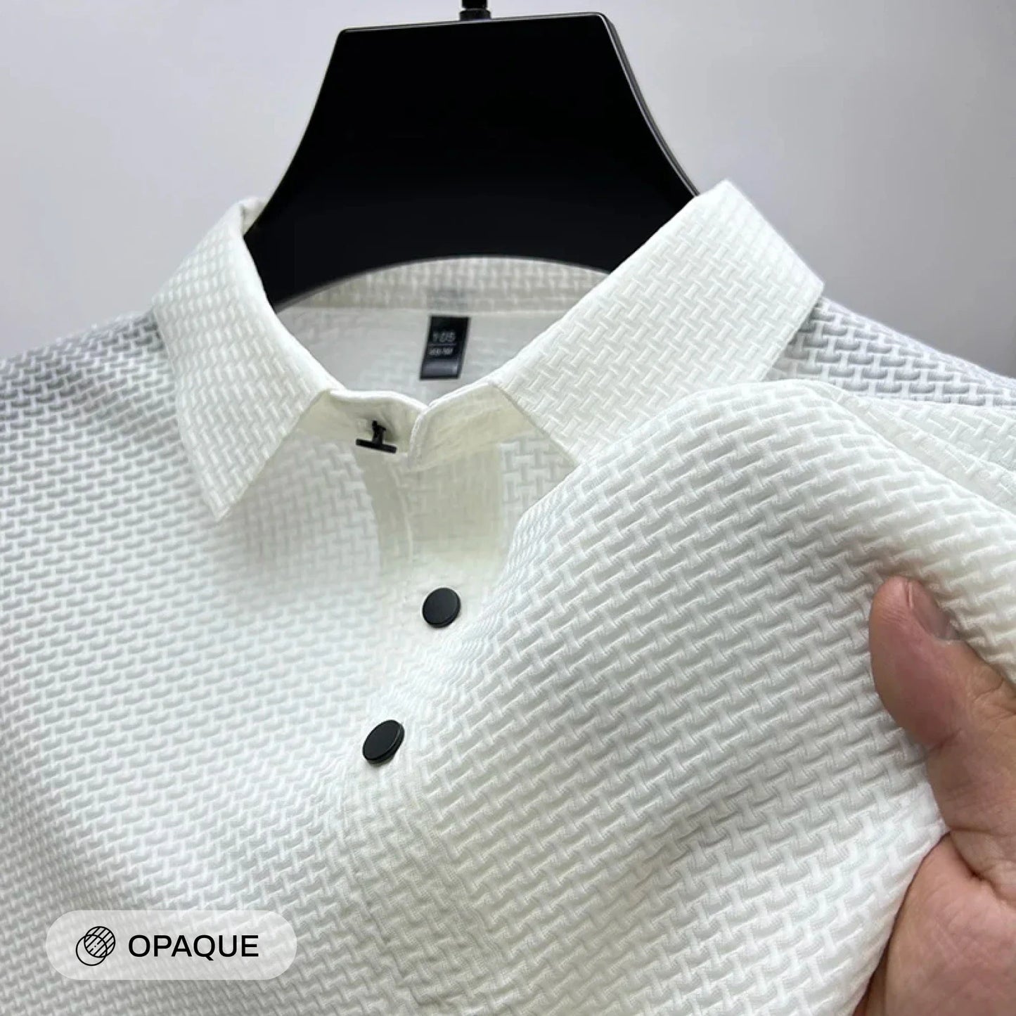 Lightweight Waffle Knit Polo Shirt