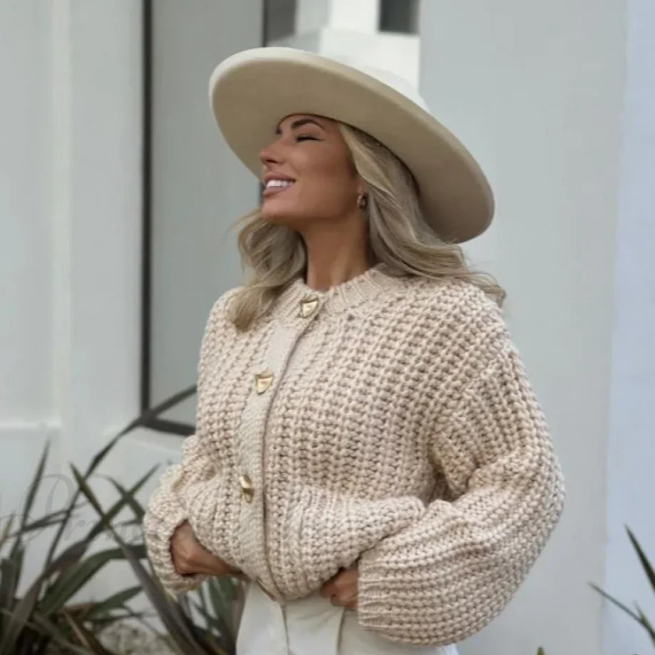 Cozy Twist Knit Solid Casual Cardigan Sweater