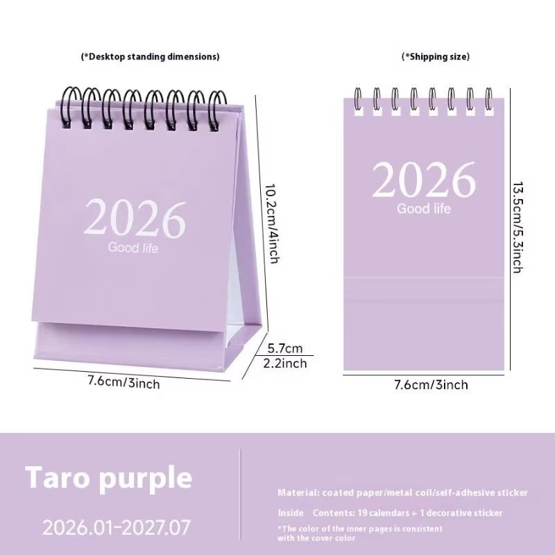 2026 Mini Desk Calendar | Morandi Color Standing Calendar