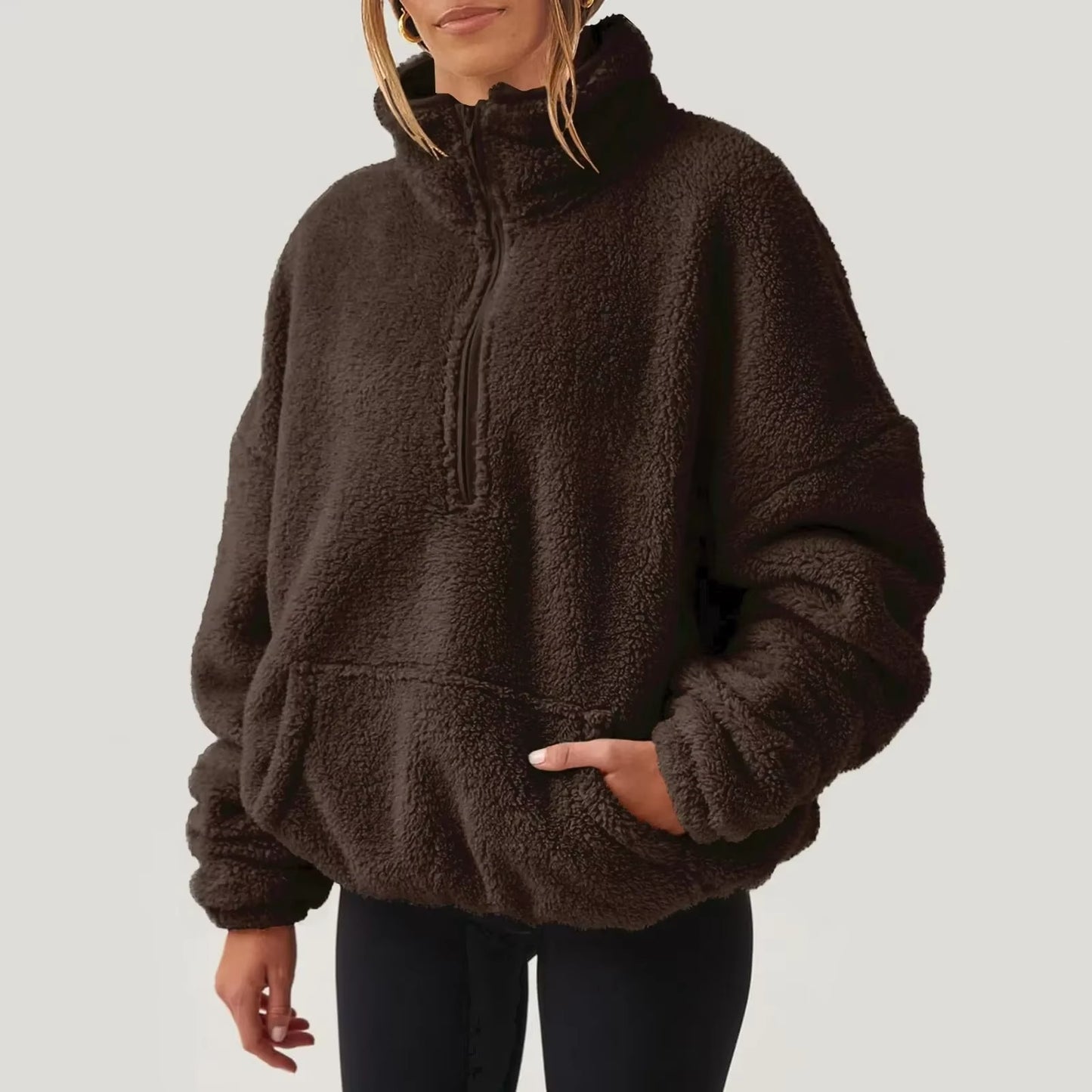 Women's Cozy Plush Half-Zip Fleece Pullover