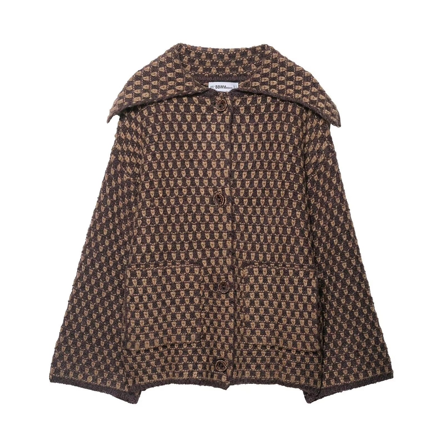 Women's Oversized Jacquard Knit Cardigan