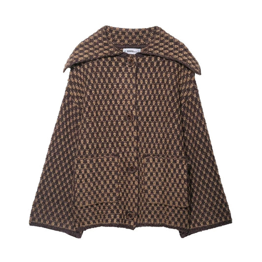 Women's Oversized Jacquard Knit Cardigan