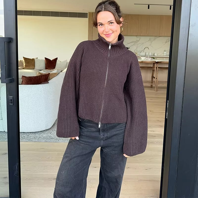 Luxury Wool Cashmere Zip Jacket