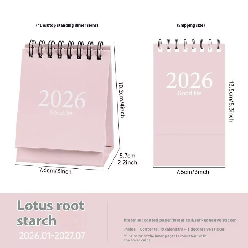 2026 Mini Desk Calendar | Morandi Color Standing Calendar