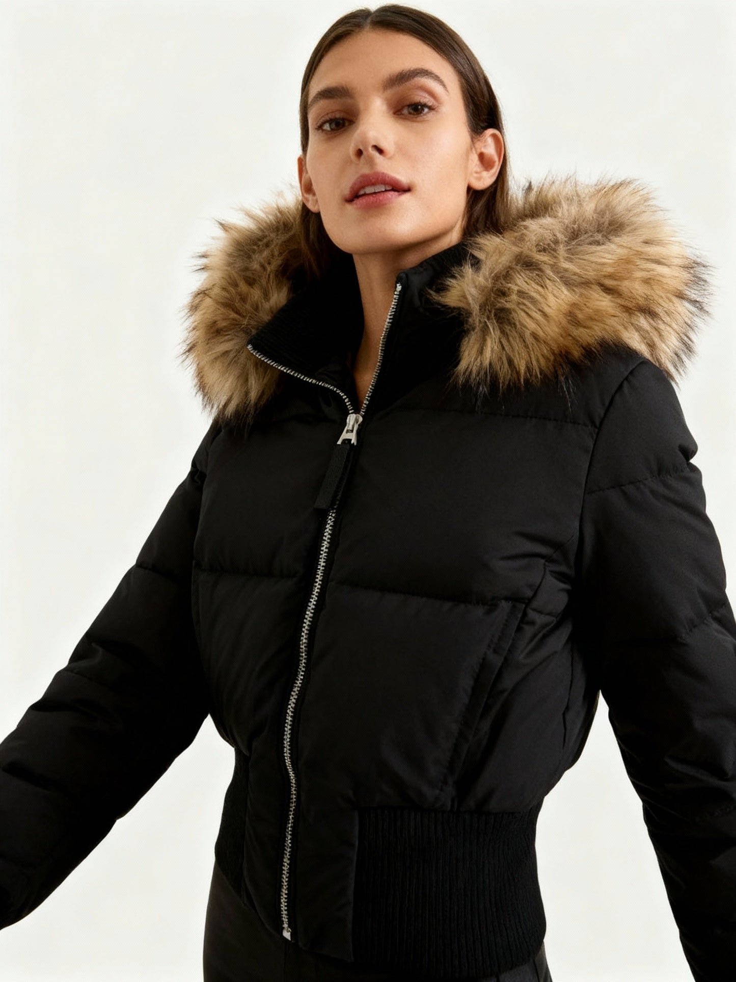 Lightweight Quilted Winter Jacket with Removable Hood